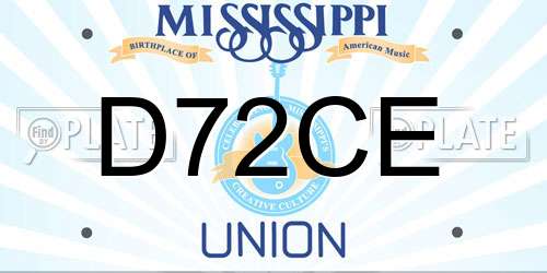 D72CE Mississippi License Plate