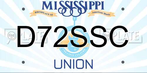 D72SSC Mississippi License Plate