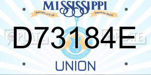 D73184E Mississippi License Plate