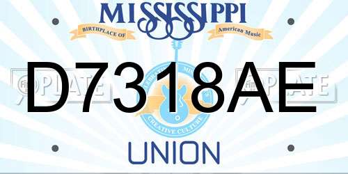 D7318AE Mississippi License Plate