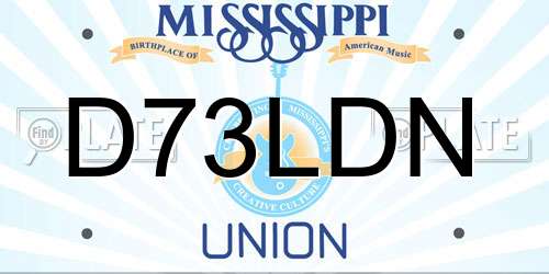 D73LDN Mississippi License Plate