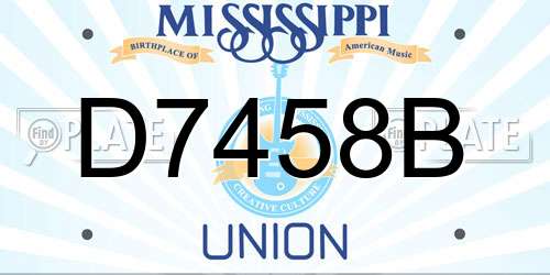 D7458B Mississippi License Plate