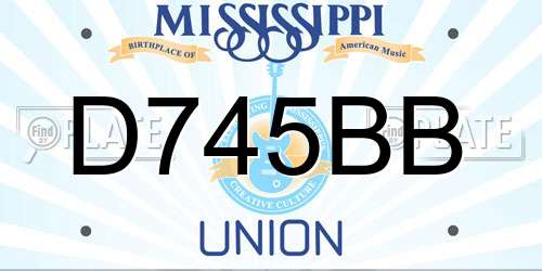 D745BB Mississippi License Plate
