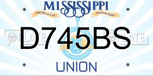 D745BS Mississippi License Plate