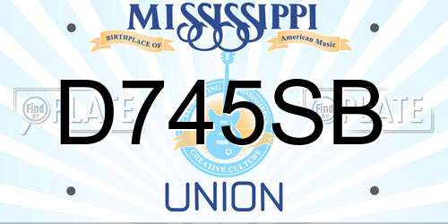 D745SB Mississippi License Plate