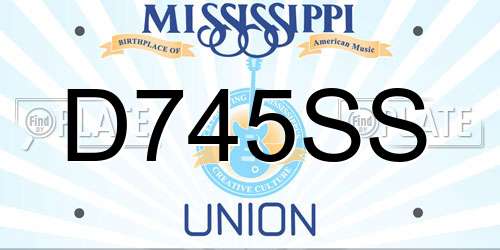 D745SS Mississippi License Plate