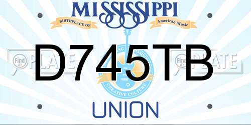 D745TB Mississippi License Plate
