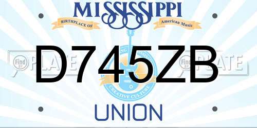 D745ZB Mississippi License Plate