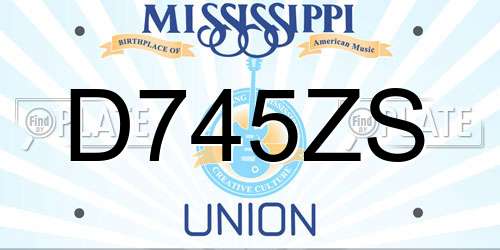 D745ZS Mississippi License Plate