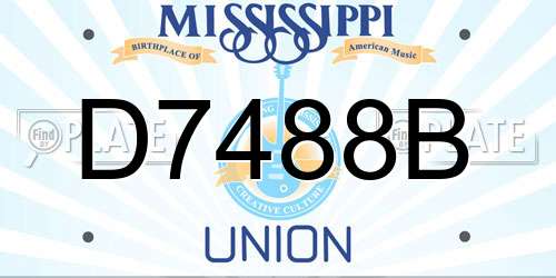 D7488B Mississippi License Plate