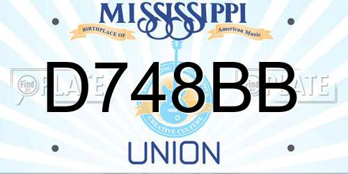 D748BB Mississippi License Plate