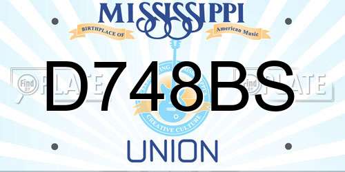 D748BS Mississippi License Plate