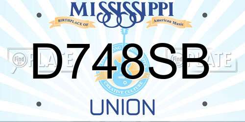 D748SB Mississippi License Plate