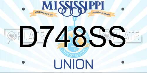 D748SS Mississippi License Plate