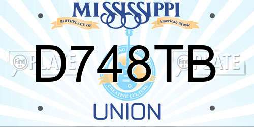 D748TB Mississippi License Plate
