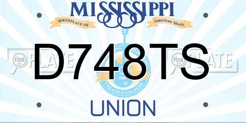 D748TS Mississippi License Plate