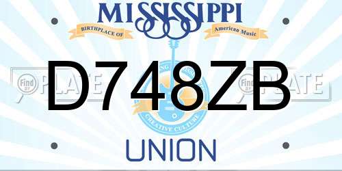 D748ZB Mississippi License Plate