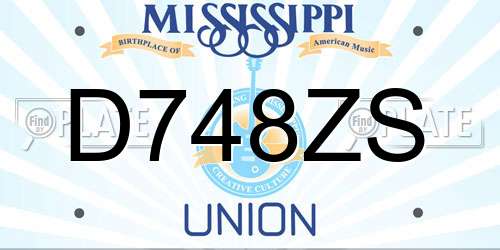 D748ZS Mississippi License Plate
