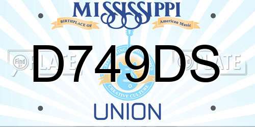 D749DS Mississippi License Plate