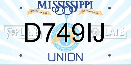 D749IJ Mississippi License Plate