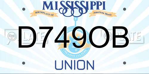 D749OB Mississippi License Plate