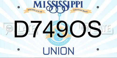 D749OS Mississippi License Plate