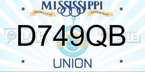 D749QB Mississippi License Plate