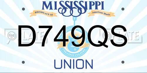 D749QS Mississippi License Plate