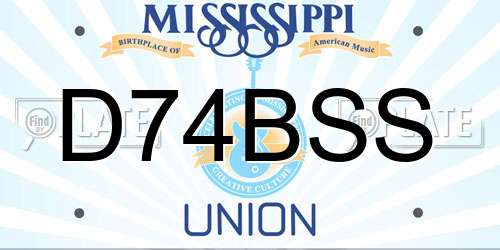 D74BSS Mississippi License Plate