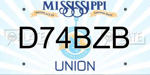 D74BZB Mississippi License Plate