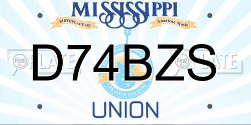 D74BZS Mississippi License Plate