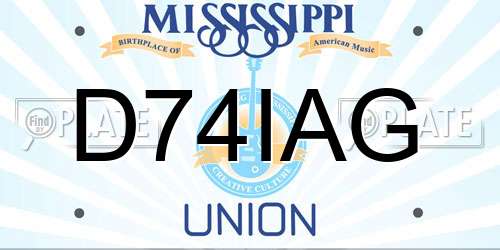 D74IAG Mississippi License Plate