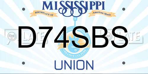 D74SBS Mississippi License Plate