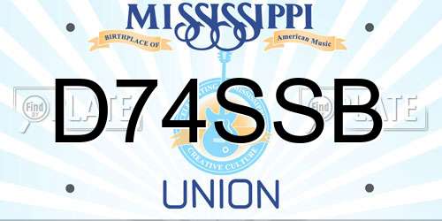 D74SSB Mississippi License Plate