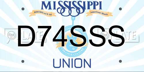 D74SSS Mississippi License Plate