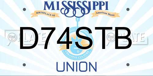 D74STB Mississippi License Plate