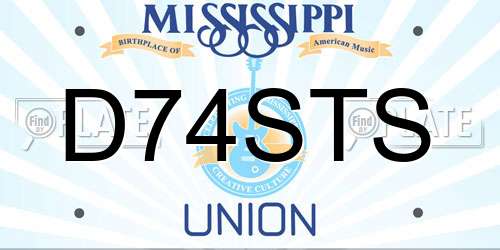 D74STS Mississippi License Plate