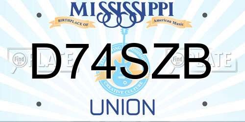 D74SZB Mississippi License Plate