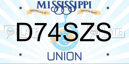 D74SZS Mississippi License Plate