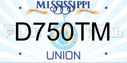 D750TM Mississippi License Plate