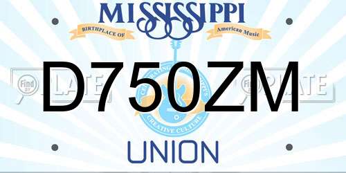 D750ZM Mississippi License Plate