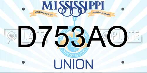 D753AO Mississippi License Plate