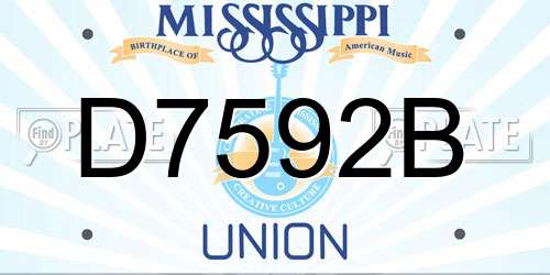 D7592B Mississippi License Plate