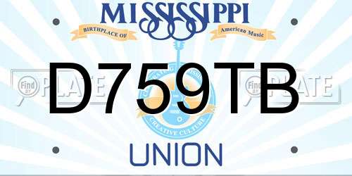 D759TB Mississippi License Plate