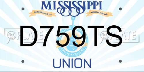 D759TS Mississippi License Plate
