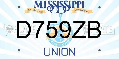 D759ZB Mississippi License Plate