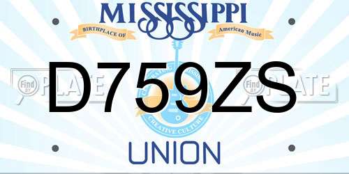 D759ZS Mississippi License Plate