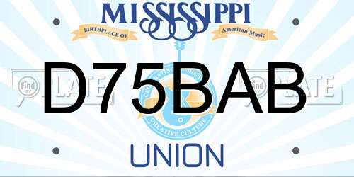 D75BAB Mississippi License Plate