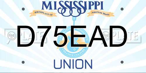 D75EAD Mississippi License Plate