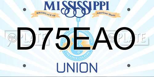 D75EAO Mississippi License Plate